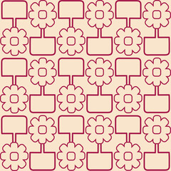 Colourfull Retro Flowers and pots ,seamless pattern ,prints background