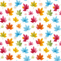 seamless Pattern Pattern of colorful leaves and flowers for summer.