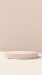 Vertical beige round 3d podium