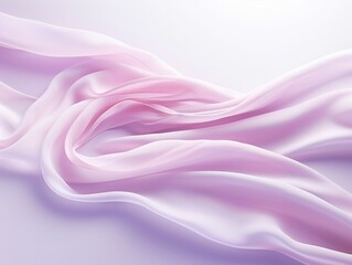 Fototapeta premium Beautiful silk pastel pink violet white cloth floating flying in the air generative ai