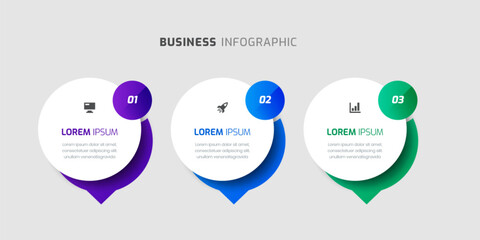 Vector Infographic Label Design Template with Rectangle Icons and 3 Numbers for Presentation
