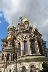 Fototapeta premium The Church of the Savior on Spilled Blood, one of the main attractions of St. Petersburg, Russia. This church was built on the spot where Tsar Alexander II was assassinated and has been dedicated in m