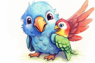Obraz premium Playful Pals: Adorable Animal Drawings in a Joyful Wonderland of Laughter, Smiles, and Delight, generative AI