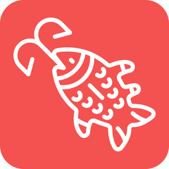 Vector Design Hooked Fish Icon Style