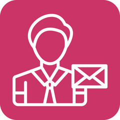 Vector Design Post Office Clerk Male Icon Style