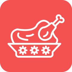 Vector Design Chicken Dinner Icon Style