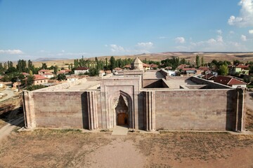 Karatay Caravanserai located in the district of Bunyan in Kayseri. The caravanserai was built in 1240 by the Seljuk vizier Celalettin Karatay.