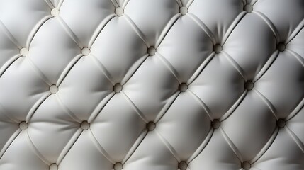 Padded white leather upholster pattern leather texture with buttons generative ai