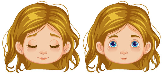 Girl with Open and Closed Eyes