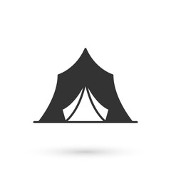 Grey Circus tent icon isolated on white background. Carnival camping tent. Amusement park. Vector