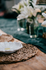table setting for dinner