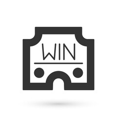 Grey Casino win icon isolated on white background. Vector