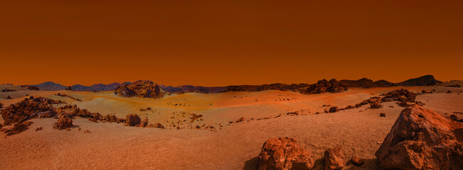 Martian Mountains of the Desert Landscape of the Planet Mars. Image of a Landscape similar to Mars