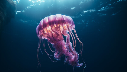 Jellyfish in deep sea