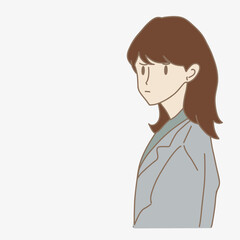 Unsatisfied and frustrated female worker having problem, doubt about business moments. Unhappy and upset businesswoman expressing bad mood. Hand drawn flat cartoon character vector illustration