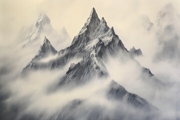 Majestic Peaks: Towering Mountains Embracing Adventure and Solitude, generative AI