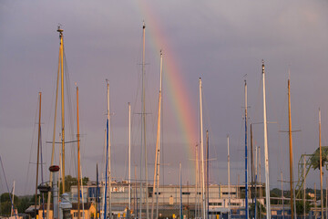 Regenbogen am Bodensee bei Konstanz