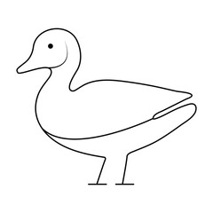 Continuous one line drawing of Duck vector illustration