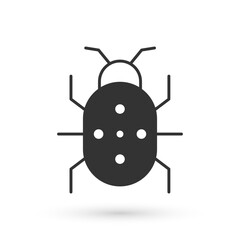 Grey Colorado beetle icon isolated on white background. Vector