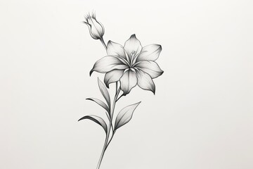 Delicate Sketches of Blossoms: Embracing the Simplicity and Grace of Nature through Simple Flower Drawings, generative AI