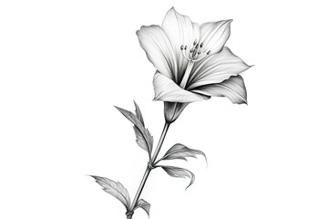 Elegance in Simplicity: Minimalistic Flower Sketches with Clean Lines and Soft Shadows, generative AI