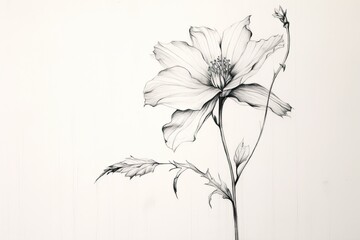 Graceful Simplicity: Capturing the Essence of Natural Beauty with Elegant Flower Sketches and Delicate Lines, generative AI