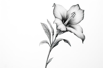 Minimalist Grace: Capturing Nature's Beauty with Elegant Line Drawings of Blossoms, generative AI