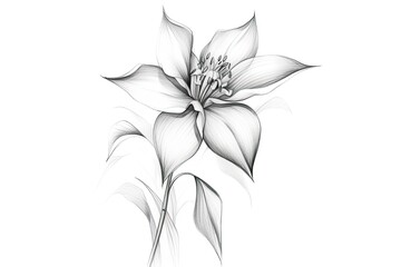 Delicate Blossoms: Minimalistic Sketches of Simple Flower Drawings, generative AI