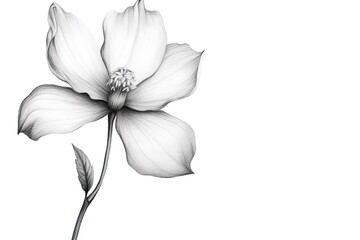 Captivating Portrayals: Serene Sketches of Delicate Blossoms Honoring Nature's Simplicity, generative AI
