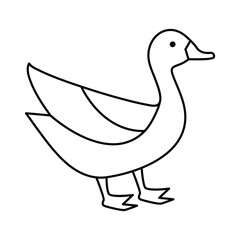 Continuous one line drawing of Duck vector illustration