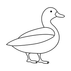 Continuous one line drawing of Duck vector illustration