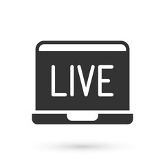 Grey Online poker table game icon isolated on white background. Online casino. Vector