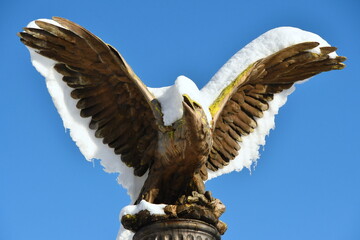 Cast iron column with an eagle, made for the National Exhibition in 1891.