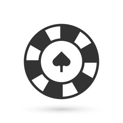 Grey Casino chips icon isolated on white background. Casino gambling. Vector