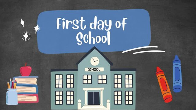 first day of school animation