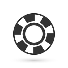 Grey Casino chips icon isolated on white background. Casino gambling. Vector