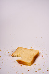 Slices of toast bread on a white background.