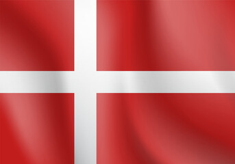 Obraz premium National flag of Denmark. Vector illustration.