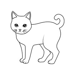 Continuous single line drawing of cat pet vector illustration 
