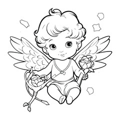 Baby Cupid Coloring Pages Drawing For Kids