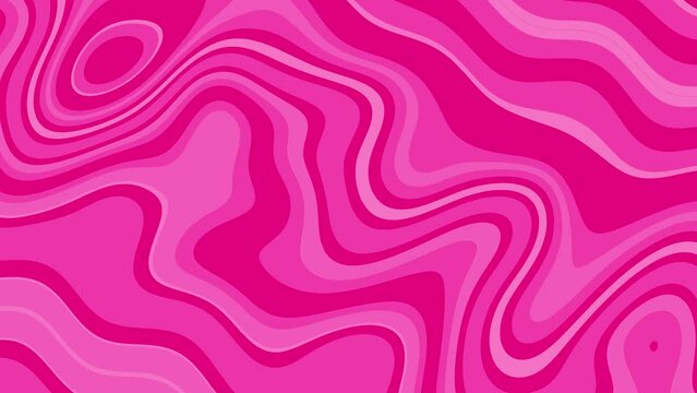 Abstract, retro, pink, wavy, liquid, psychedelic, flat, abstract, cartoon looping background.