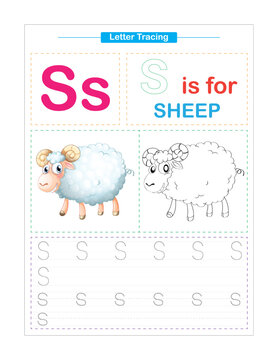 Uppercase and Lowercase. Cute children. Colorful ABC alphabet tracing. Practice worksheet for kids. Learning English vocabulary and handwriting. Letter Trace. Vector illustration