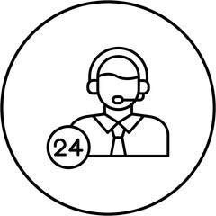 24 Hours Support Icon