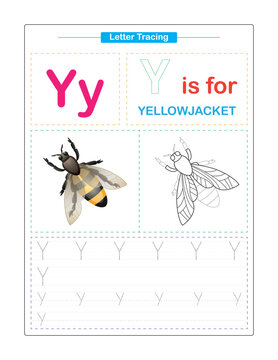 Uppercase and Lowercase. Cute children. Colorful ABC alphabet tracing. Practice worksheet for kids. Learning English vocabulary and handwriting. Letter Trace. Vector illustration