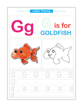 Uppercase and Lowercase. Cute children. Colorful ABC alphabet tracing. Practice worksheet for kids. Learning English vocabulary and handwriting. Letter Trace. Vector illustration