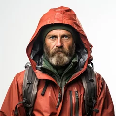 Fototapete Kinder Studio shot of a Norwegian fisherman in rain gear.