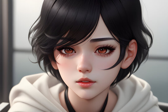 a black-haired beauty