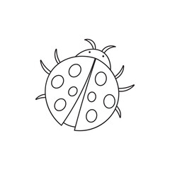 Hand drawn Kids drawing Cartoon Vector illustration ladybug icon Isolated on White Background