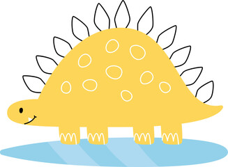 Dinosaur Playing In Water Puddle