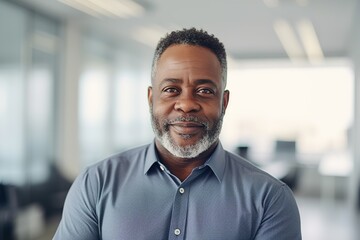 business businessman office mature middle aged meeting man portrait corporate manager black created using generative ai technology